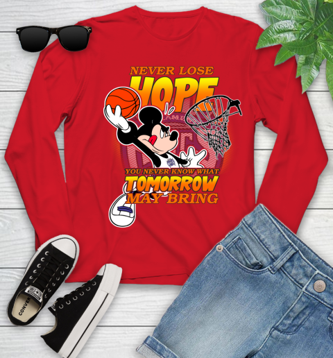 Sacramento Kings NBA Basketball Mickey Disney Never Lose Hope Youth Long Sleeve 11