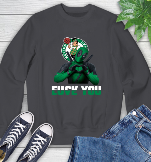 NBA Boston Celtics Deadpool Love You Fuck You Basketball Sports Sweatshirt 6