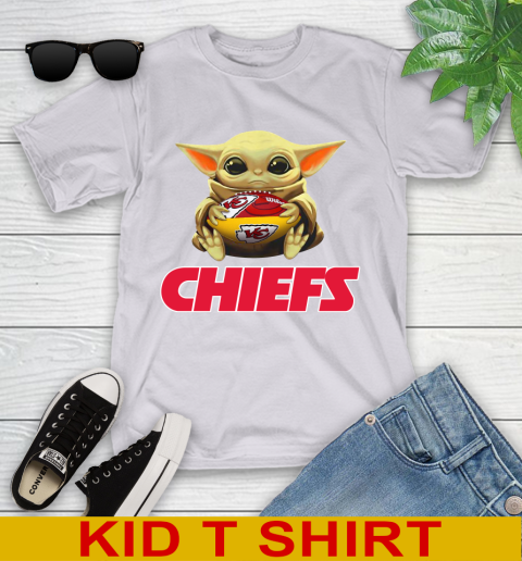 NFL Football Kansas City Chiefs Baby Yoda Star Wars Shirt Youth T-Shirt 5