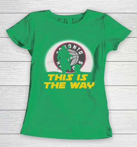 Toronto Raptors NBA Basketball Star Wars Yoda And Mandalorian This Is The Way Women's T-Shirt 5