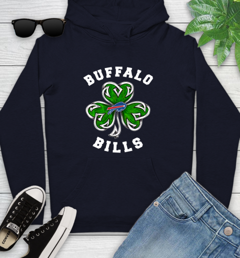 NFL Buffalo Bills Three Leaf Clover St Patrick's Day Football Sports Youth Hoodie 3
