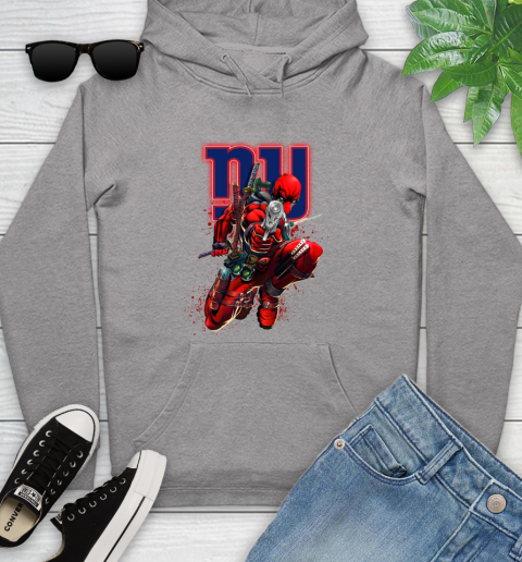 NFL Deadpool Marvel Comics Sports Football New York Giants Youth Hoodie 6