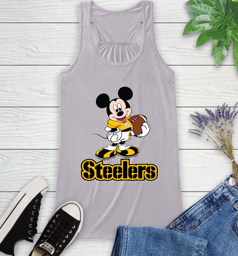 NFL Football Pittsburgh Steelers Cheerful Mickey Mouse Shirt Racerback Tank 5