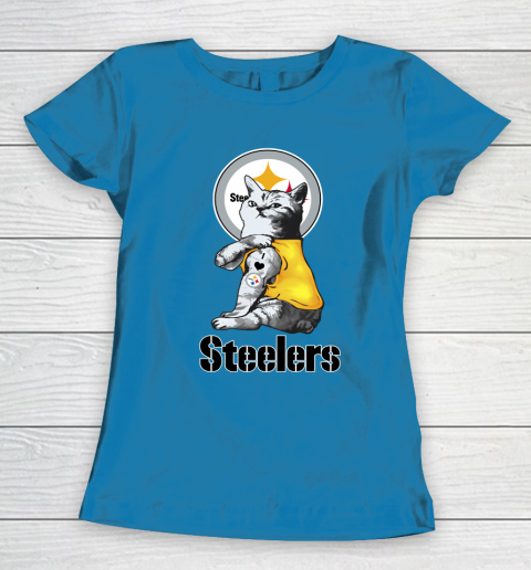 NFL Football My Cat Loves Pittsburgh Steelers Women's T-Shirt 6