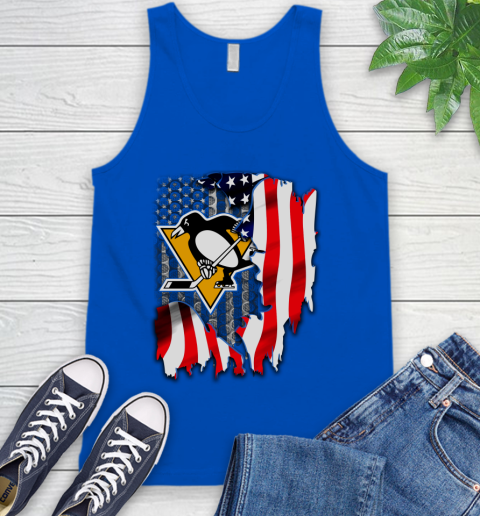 Pittsburgh Penguins NHL Hockey American Flag Tank Top 4