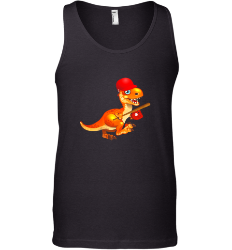 Baseball Player Dinosaur Shirt, Dino Tee For Toddler Boys Tank Top