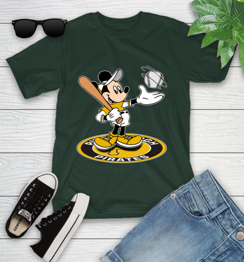 MLB Baseball Pittsburgh Pirates Cheerful Mickey Disney Shirt Youth T-Shirt 5