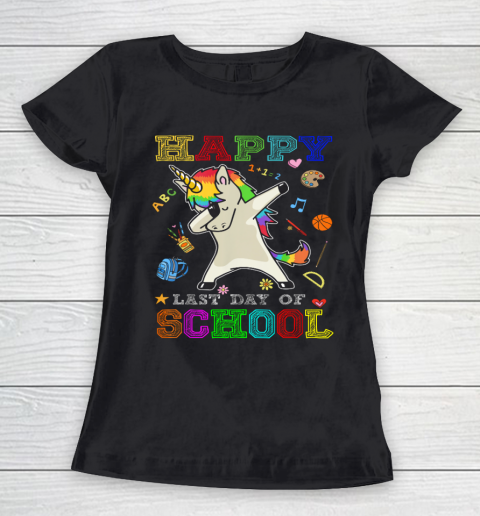Happy Last Day Of School Shirt Unicorn Dabbing Women's T-Shirt