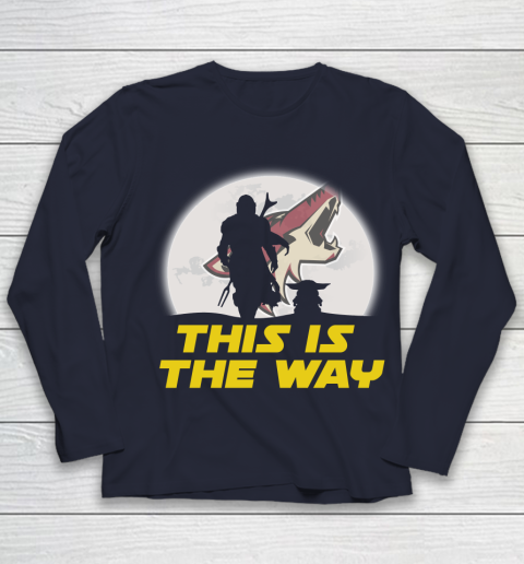Arizona Coyotes NHL Ice Hockey Star Wars Yoda And Mandalorian This Is The Way Youth Long Sleeve 2