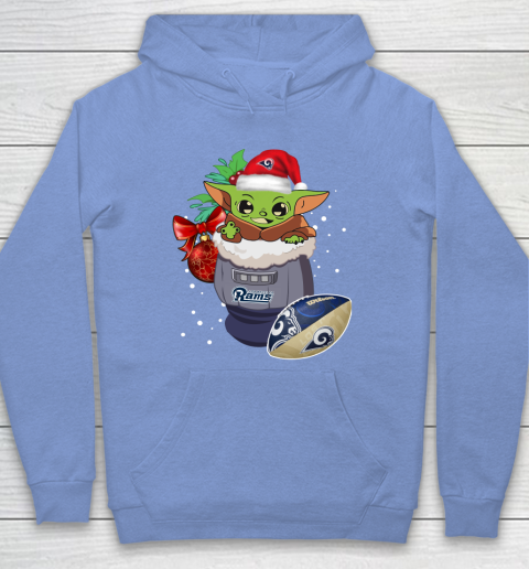 Los Angeles Rams Christmas Baby Yoda Star Wars Funny Happy NFL Hoodie 11