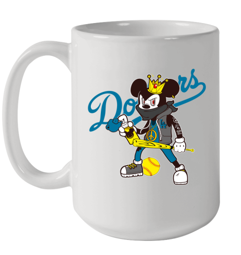 Los Angeles Dodgers MLB Baseball Mickey Peace Sign Sports Ceramic Mug 15oz