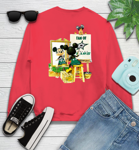 NHL Hockey Dallas Stars Mickey Drawing Shirt 35