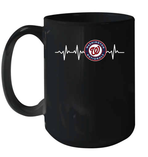 Washington Nationals MLB Baseball Heart Beat Shirt Ceramic Mug 15oz