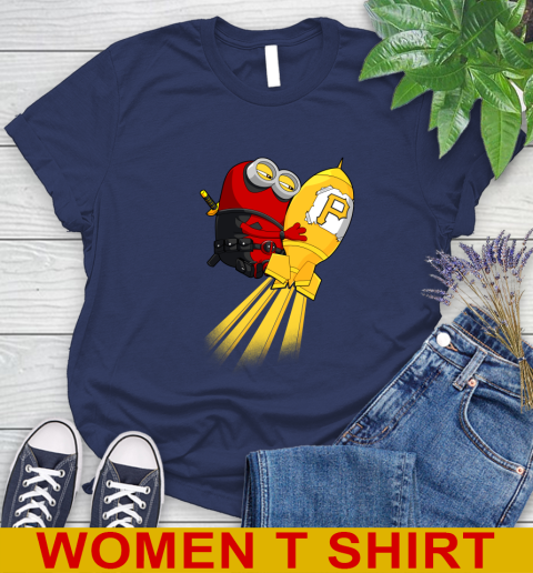 MLB Baseball Pittsburgh Pirates Deadpool Minion Marvel Shirt Women's T-Shirt 12