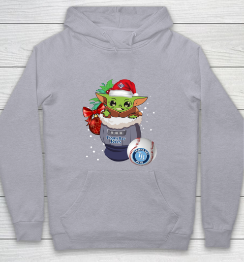 Tampa Bay Rays Christmas Baby Yoda Star Wars Funny Happy MLB Youth Hoodie 5