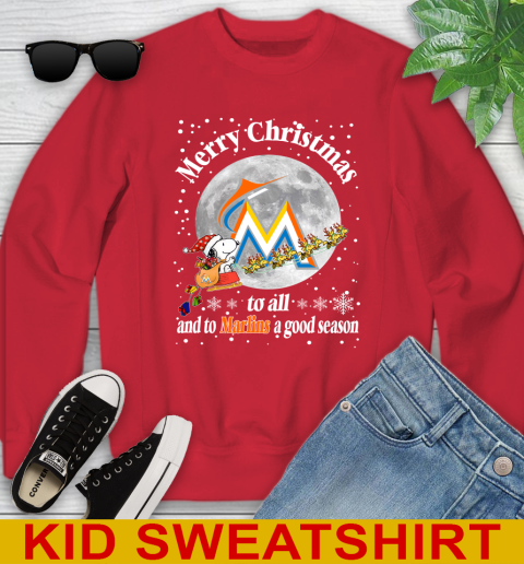 Miami Marlins Merry Christmas To All And To Marlins A Good Season MLB Baseball Sports Youth Sweatshirt 7