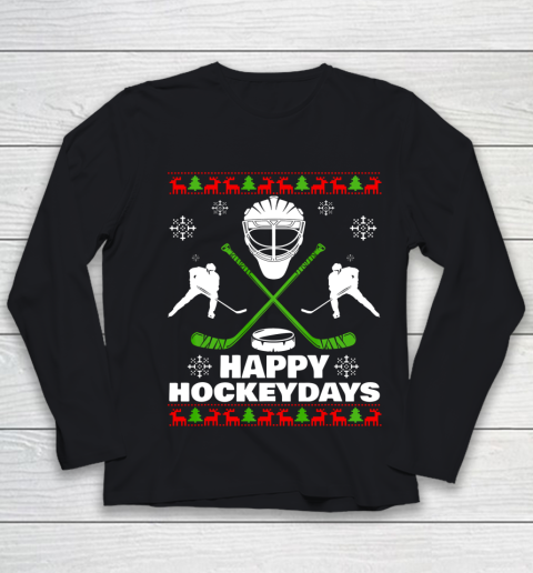 Happy Hockeydays Hockey Christmas Xmas Gift Youth Long Sleeve