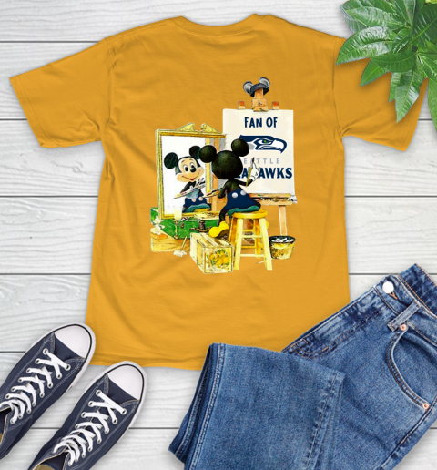 NFL Football Seattle Seahawks Mickey Drawing Shirt 2
