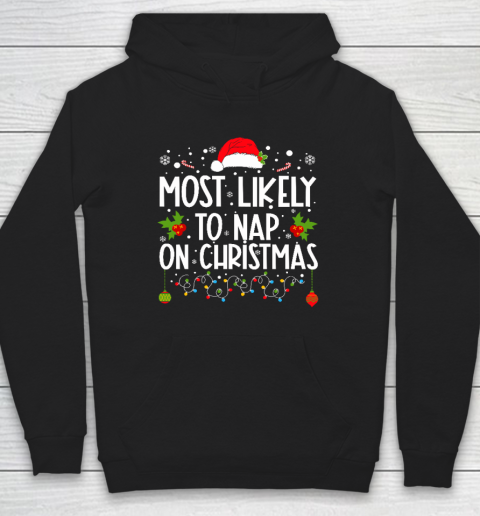 Most Likely To Nap On Christmas Family Christmas Pajamas Hoodie