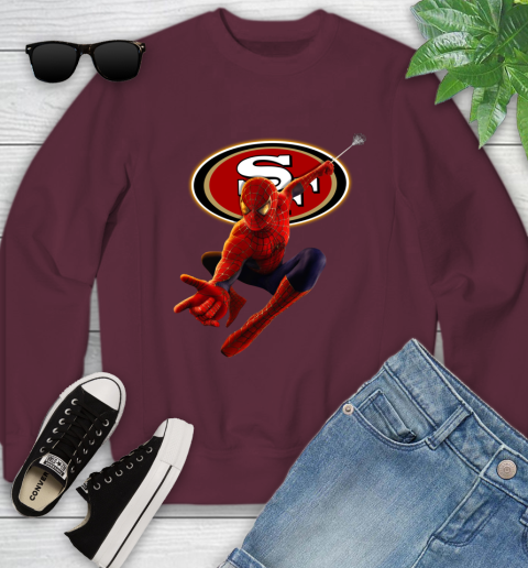 NFL Spider Man Avengers Endgame Football San Francisco 49ers Youth Sweatshirt 5