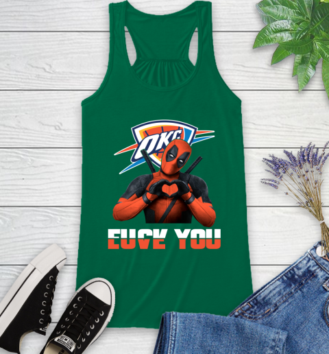 NBA Oklahoma City Thunder Deadpool Love You Fuck You Basketball Sports Racerback Tank 6