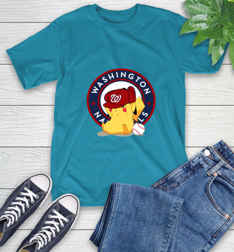 MLB Pikachu Baseball Sports Washington Nationals T-Shirt 8