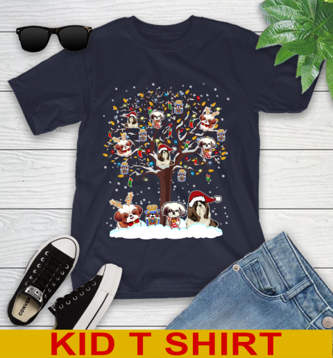 Shih Tzu dog pet lover light christmas tree shirt 98