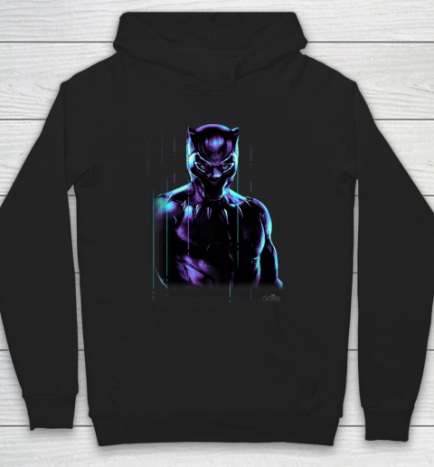 Marvel Infinity War Black Panther Neon Glow Graphic Hoodie
