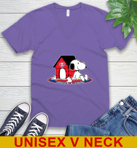 MLB Baseball Philadelphia Phillies Snoopy The Peanuts Movie Shirt V-Neck T-Shirt 9