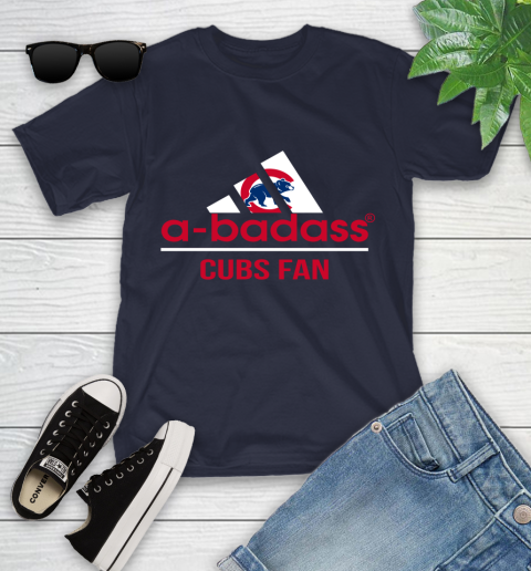 MLB A Badass Chicago Cubs Fan Adidas Baseball Sports Youth T-Shirt 2