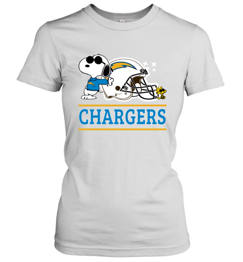 The Los Angeles Chargers Joe Cool And Woodstock Snoopy Mashup Women's T-Shirt