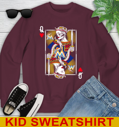 MLB Baseball Miami Marlins The Queen Of Hearts Card Shirt Youth Sweatshirt 4
