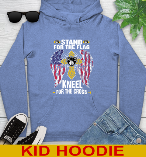 NBA Basketball Brooklyn Nets Stand For Flag Kneel For The Cross Shirt Youth Hoodie 12