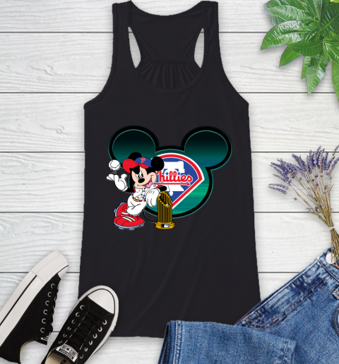 MLB Philadelphia Phillies The Commissioner's Trophy Mickey Mouse Disney Racerback Tank 2