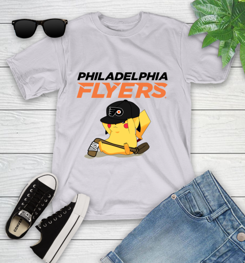 NHL Pikachu Hockey Sports Philadelphia Flyers Youth T-Shirt 4