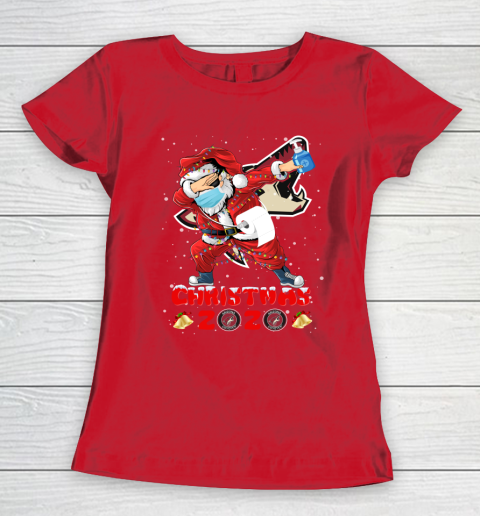 Arizona Coyotes Funny Santa Claus Dabbing Christmas 2020 NHL Women's T-Shirt 9