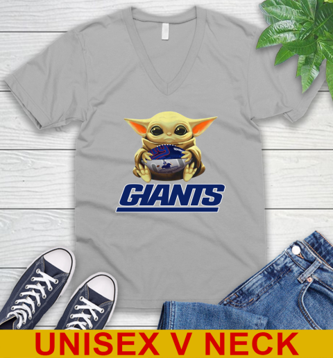 NFL Football New York Giants Baby Yoda Star Wars Shirt V-Neck T-Shirt 4