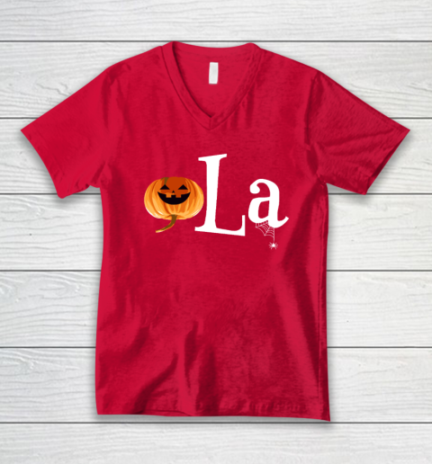 Comma La Funny Kamala Harris Halloween Pumpkin V-Neck T-Shirt 5