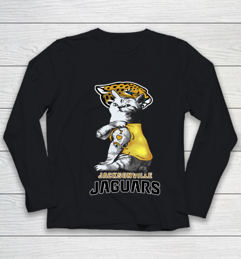 NFL Football My Cat Loves Jacksonville Jaguars Youth Long Sleeve