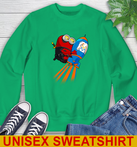 MLB Baseball Miami Marlins Deadpool Minion Marvel Shirt Sweatshirt 8