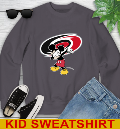 Carolina Hurricanes NHL Hockey Dabbing Mickey Disney Sports Youth Sweatshirt 6