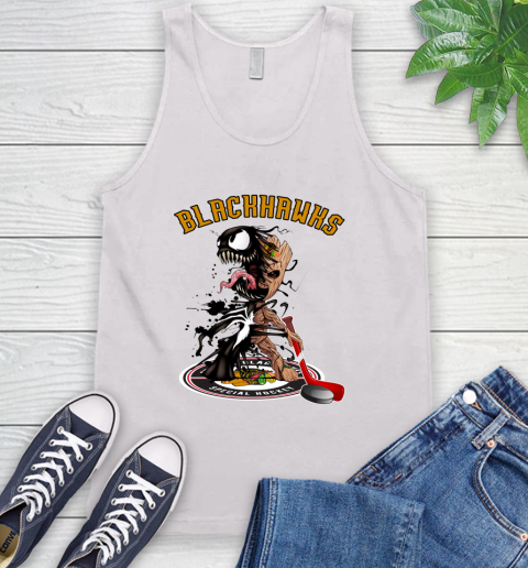 NHL Chicago Blackhawks Hockey Venom Groot Guardians Of The Galaxy Tank Top