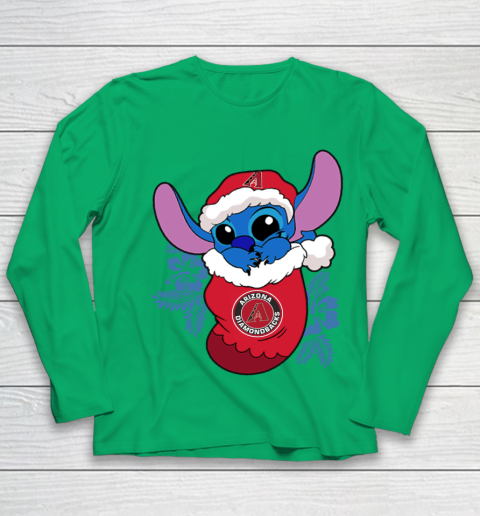 Arizona Diamondbacks Christmas Stitch In The Sock Funny Disney MLB Youth Long Sleeve 6