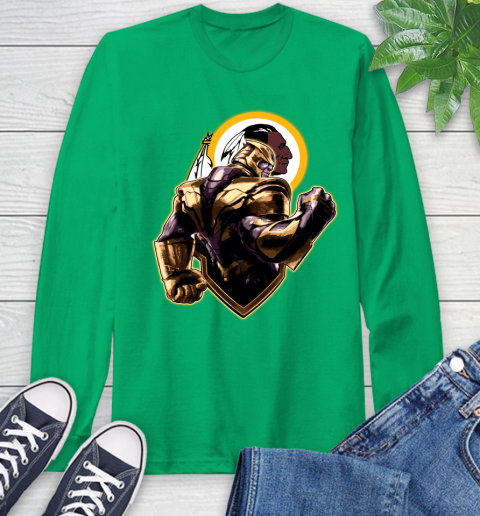 NFL Thanos Avengers Endgame Football Sports Washington Redskins Long Sleeve T-Shirt 7