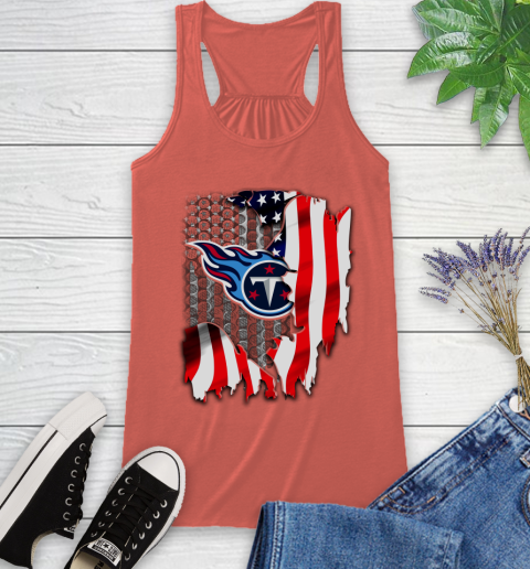 Tennessee Titans NFL Football American Flag Racerback Tank 3