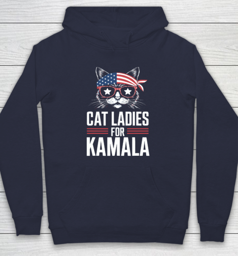 Cat Ladies for Kamala Funny Cat 2024 President Kamala Harris Hoodie 2