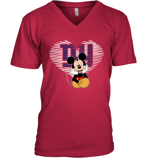 NFL New York Giants The Heart Mickey Mouse Disney Football T Shirt X35MwBML8Sw v neck unisex 8 95 151514 front cherry red
