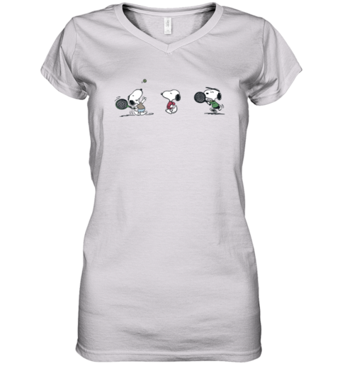 Peanuts Snoopy Tennis Women's V-Neck T-Shirt Peanuts Snoopy Tennis Women's V-Neck T-Shirt