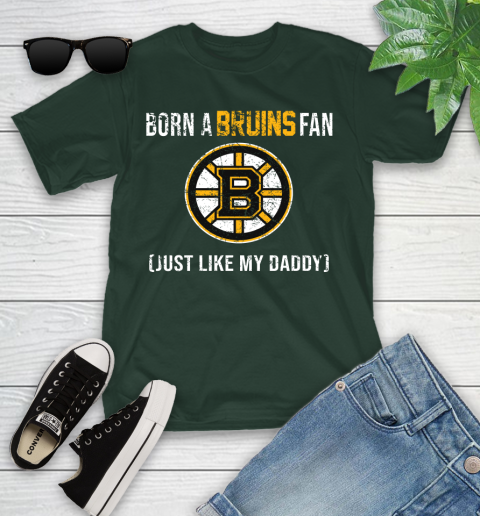NHL Boston Bruins Hockey Loyal Fan Just Like My Daddy Shirt Youth T-Shirt 4
