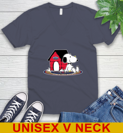 NBA Basketball New Orleans Pelicans Snoopy The Peanuts Movie Shirt V-Neck T-Shirt 8